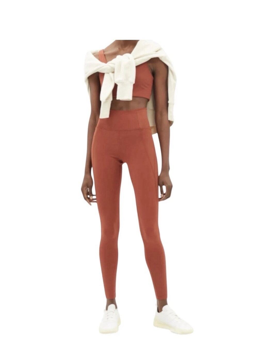 Girlfriend Collective High Rise Compressive Leggings Rust/Terracotta Small